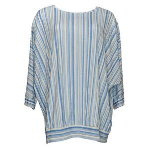 Susan Graver Women's Top Plus Sz 2X Weekend Printed Cool Touch Blue A468661